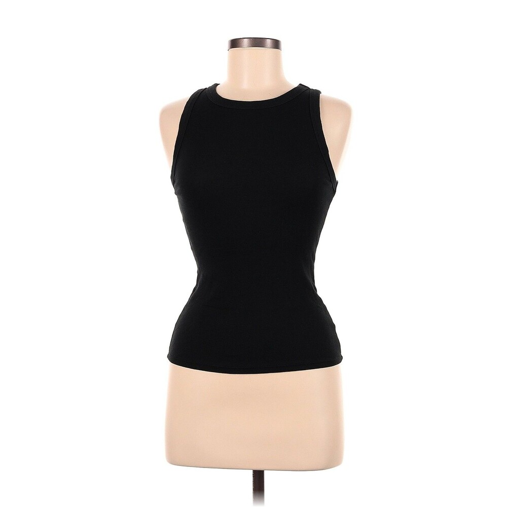 A New Day Women's Slim Fit Ribbed Tank Top, Black, Size XL